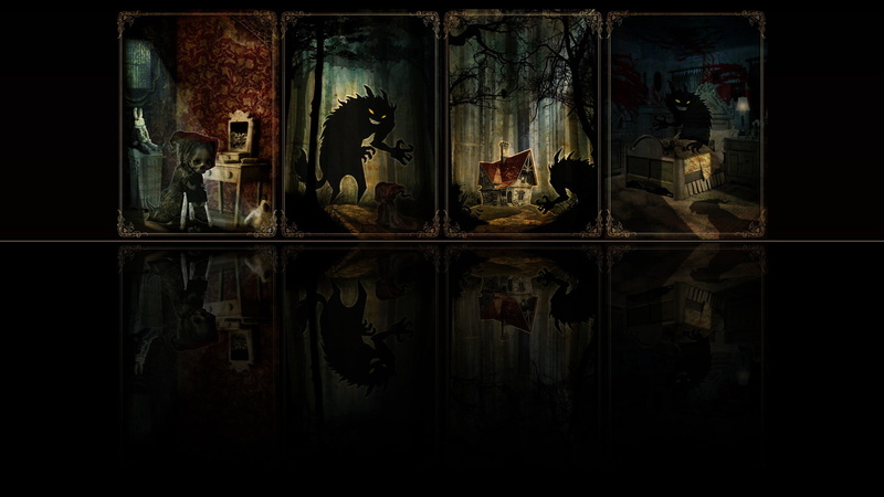 window, glass - material, digital art, Little Red Riding Hood, male likeness, built structure, indoors, representation, human representation, untitled