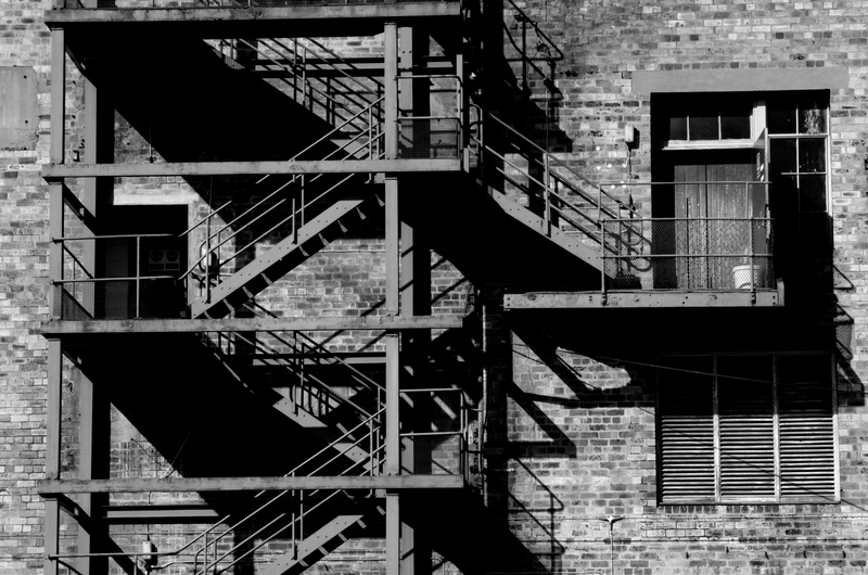 security, no people, ladder, direction, brick, fire, steps and staircases, old, day, escape, residential district, rescue, staircase, wall, architecture