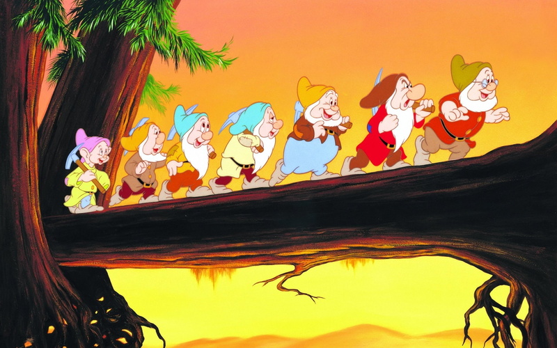 disney, white, the, snow, seven, 1080P, movie, cartoon, dwarfs, and