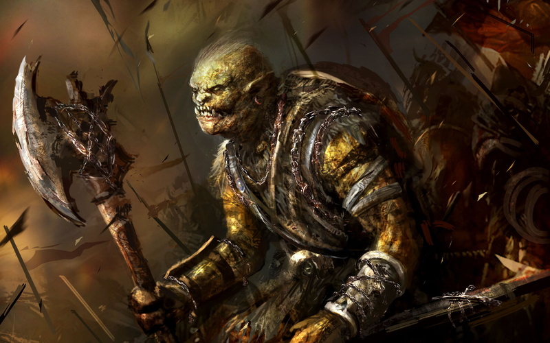 Orc, Axe, Warriors, Artwork, 1080P, Orcs, Art, Weapon, Fantasy, Battlefield, Background