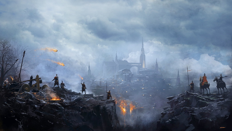 Fantasy, Siege, Warrior, City, Battle, Catapult, 1080P