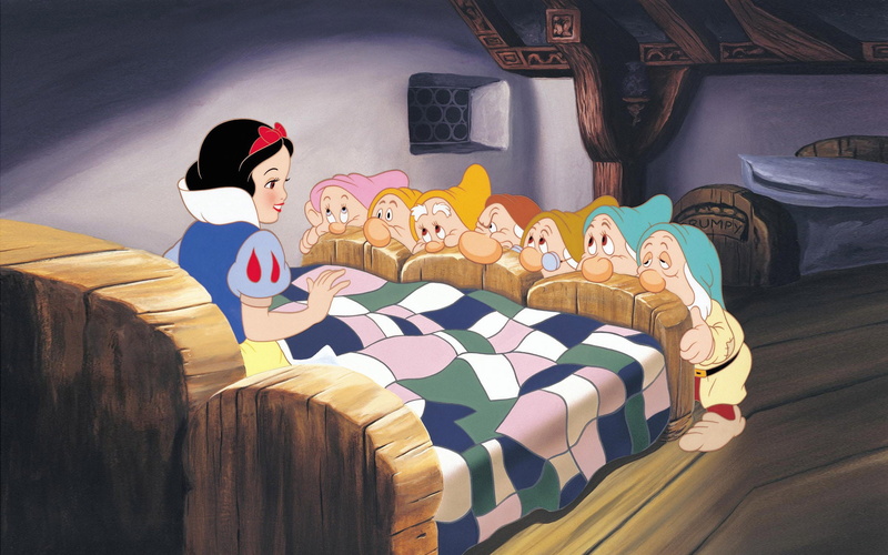 scene, seven, white, cartoon, 1080P, dwarfs, snow