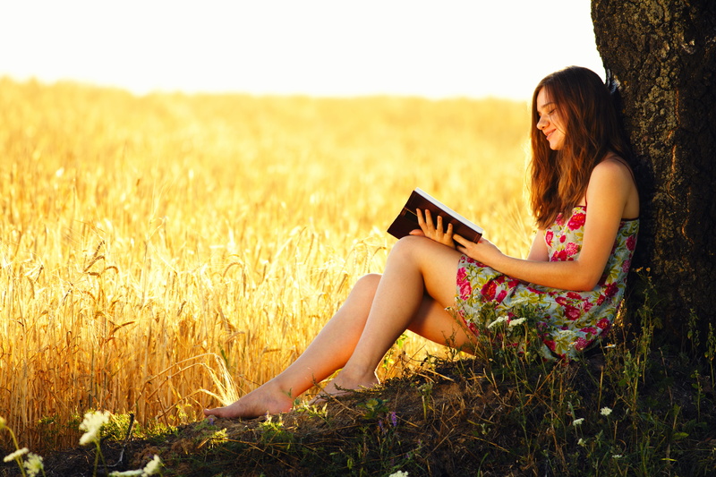 springtime, relaxation, beauty In Nature, one Person, sitting, young Adult, lifestyles, floral, ears, summer, grass, caucasian Ethnicity, dress, land, people