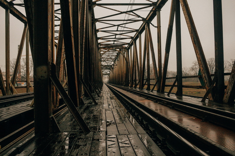 wroclaw, built structure, public transportation, diminishing perspective, connection, vanishing point, direction, poland, outdoors, track, nature, day