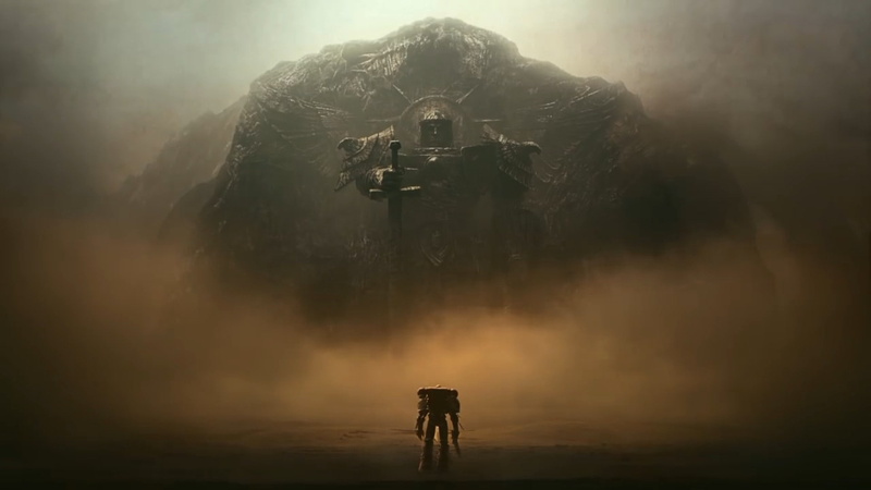 mode of transportation, rear view, built structure, building exterior, transportation, fog, land, dawn of war 3 relic sega warhammer 40 000, mountain, outdoors