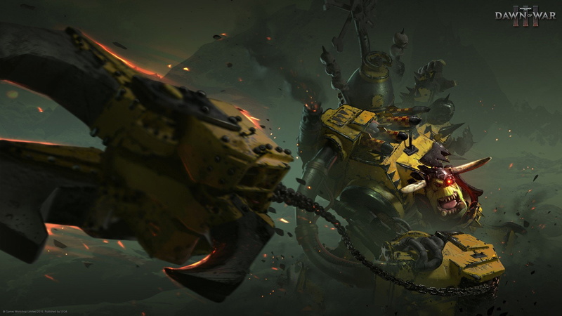motion, fighting, green color, tank, outdoors, airplane, army, air force, people, government, orcs warhammer 40 000 wh40k dawn of war 3, leaf, mode of transportation