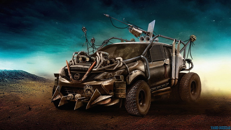 Nissan Qashqai, Spears, 1080P, Harpoon, Art, Mad MaX, Auto, Figure, Qashqai, Yasid Oozeear, Machine, Rendering, Nissan, Chain