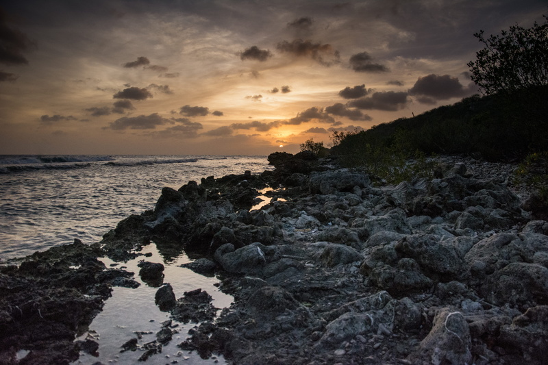 5K, cloud - sky, beauty in nature, horizon over water, rock, dawn, ocean, sunset, sea, water, near, scenics - nature, horizon, jan thiel beach, solid
