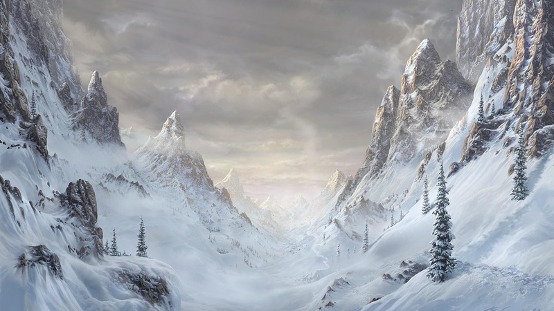 snow, nature and landscapes, snieg, 1080P, gory, mountains, gorach, skaly, zima, w, covered
