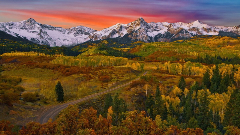 dolina, jesienne, natura, drzewa, mountains, 1080P, nature and landscapes, autumn, gory
