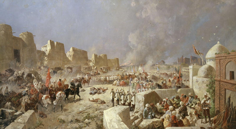 1080P, nature, history, horse, large group of people, travel destinations, outdoors, soldiers, ancient, painting, panoramic, building, architecture, travel