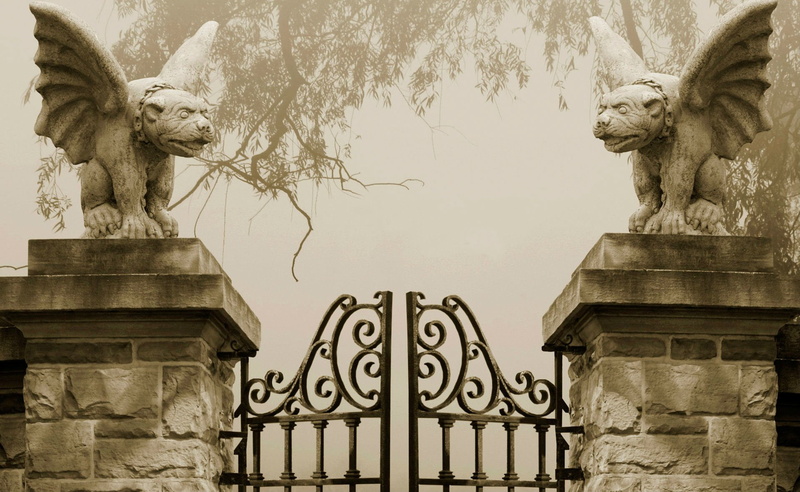 Gargoyle, Cemetery, 720P, Gothic, Dark