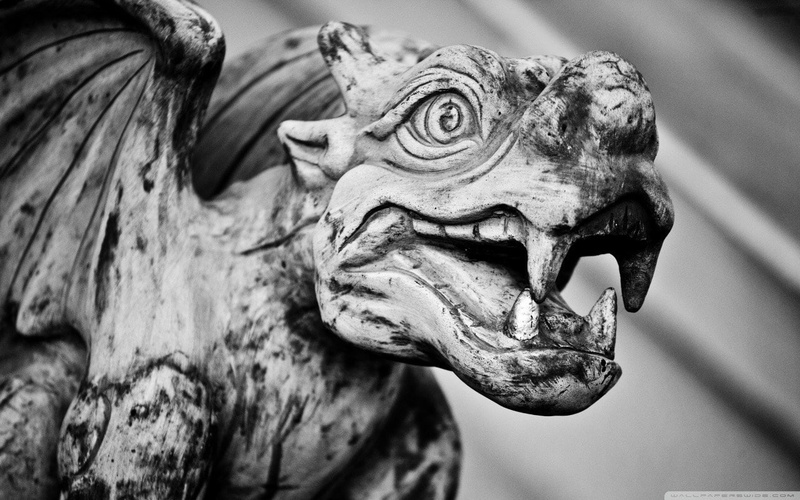 animal, focus on foreground, sculpture, statue, vertebrate, animal body part, craft, animal themes, gargoyle, nature, 720P, animal head, animal wildlife