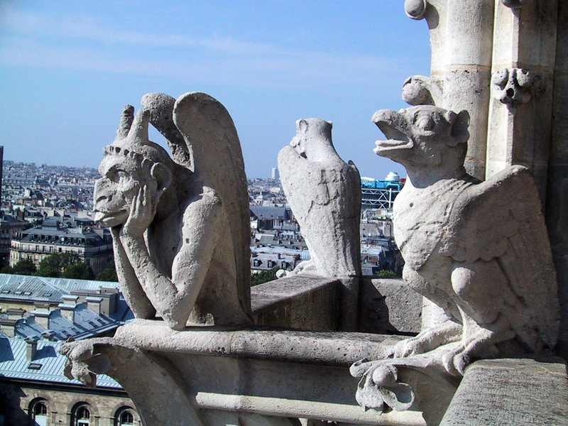 ancient civilization, representation, travel destinations, no people, creativity, male likeness, paris, sky, gray, architecture, travel, notre-dame, notre dame