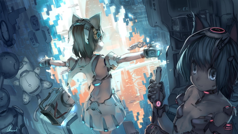 anime, mecha musume, musume, hd, mecha, hot, art, 1080P, x