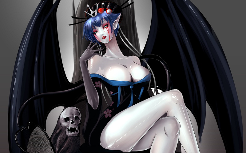 art, Succubus, Dark, Girls, female, artwork, girl, angel, vampire, Evil, woman, 4K, fantasy, women
