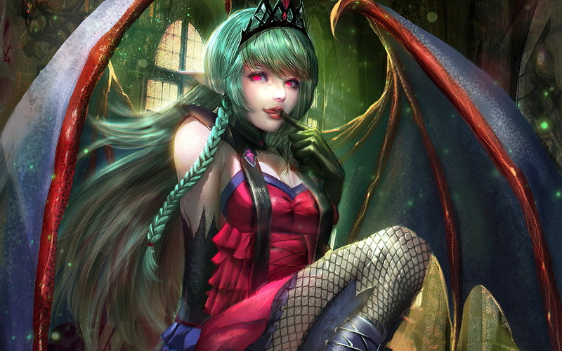 Girls, angel, girl, Evil, art, woman, Succubus, 2K, artwork, fantasy, female, vampire, Dark, women