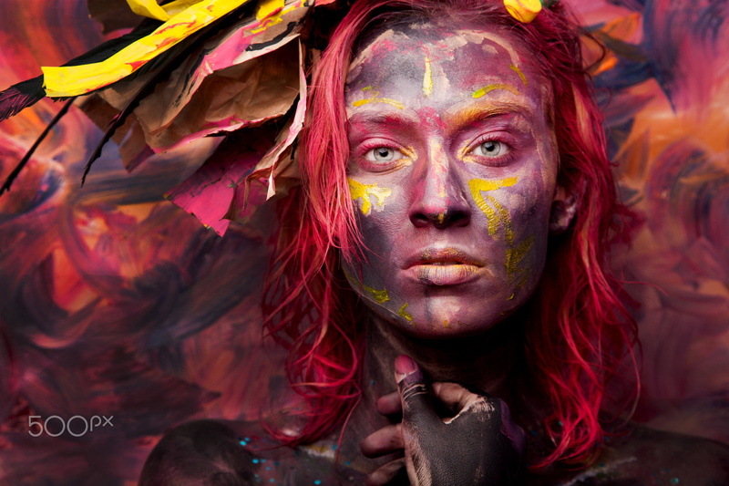 Dmitriy Sandratsky, 1080P, day, human body part, adult, creativity, portrait, model, body part, multi colored, face paint, celebration, headshot, women