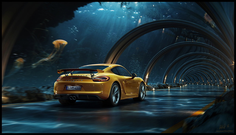 car, motion, rain, making of, 1080P, Dmitriy Glazyrin, land vehicle, nature, water, transportation, arch, city, Porsche, mode of transportation, illuminated