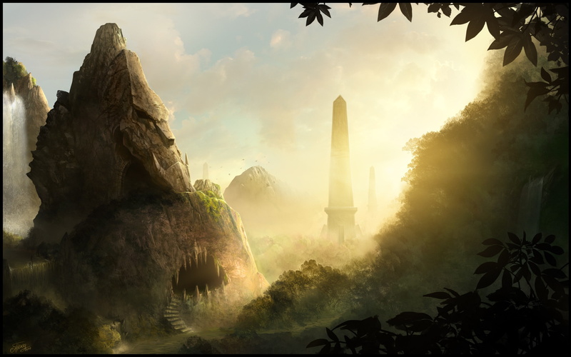 hd, 2K, valley, artwork, dmitriy, art, Landscapes, x, fantasy, cave, prozorov