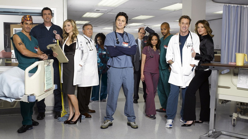 Christopher Turk, Ken Jenkins, Janitor (Scrubs), Sarah Chalke, Elliot Reid, Zach Braff, Scrubs, Perry Cox, Judy Reyes, Bob Kelso, TV Show, 1080P, Carla Espinosa