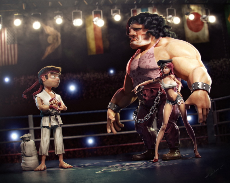 street, street fighter, hugo, video, games, challenger, room, versus, poison, x, 1080P, artwork, hd, art, fighter, fight, ryu