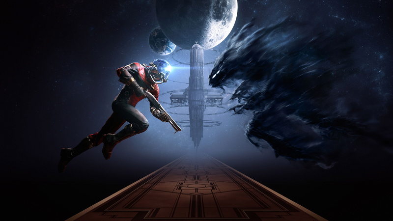 Xbox 360, PlayStation 4, black, Xbox One, monster, versus, PC, 4K, man, PlayStation 3, illustration, Prey, space