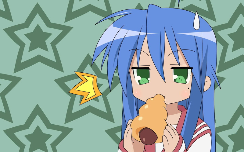 Izumi Konata, anime girls, 1080P, blue hair, Lucky Star, anime