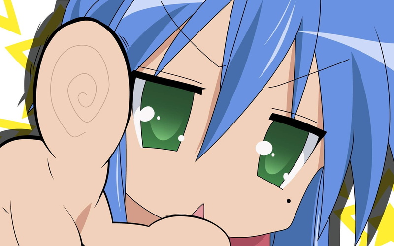 Izumi Konata, 1080P, Lucky Star, anime girls, blue hair, green eyes