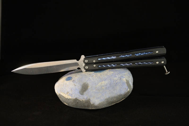 solid, close-up, weapon, food and drink, silver colored, butterfly knife, metal, balisong, alloy, knife, black background, nature, single object, equipment
