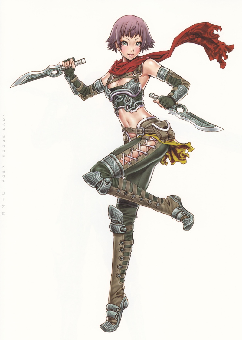 weapons, yamashita, 2K, shunya, wallpa, daggers, people, hd, hair, art, anime, x, Shunya Yamashita, short, artwork, background, white, girls