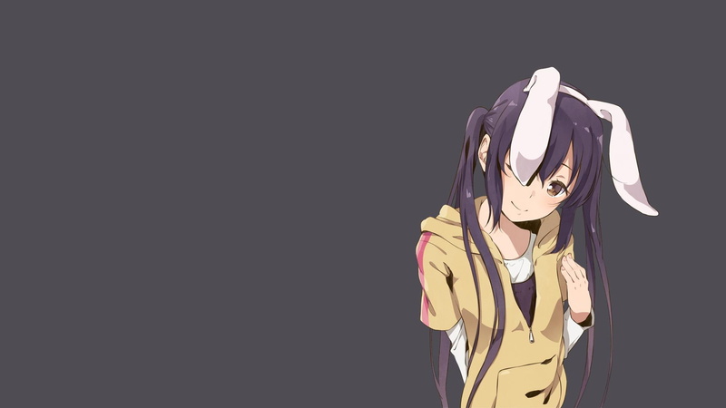 ears, hair, azusa, bunny ears, simple, k, background, long, anime girls, nakano, long hair, girls, twintails, simple background, anime, 1080P, bunny, nakano