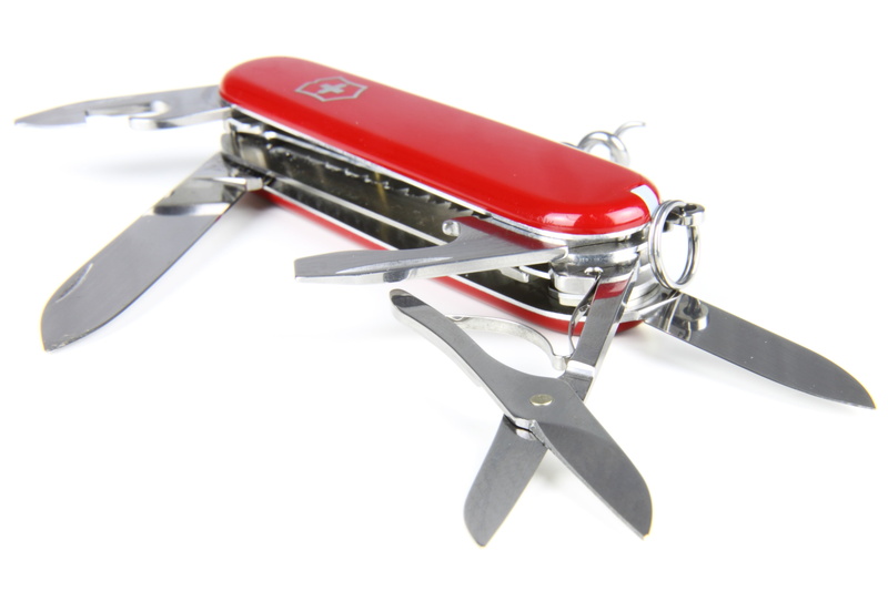 man made, swiss, cut, white background, close-up, silver, scissors, pocket, metal, army, knife - weapon, no people, 4K, penknife, knife, compact, man made object