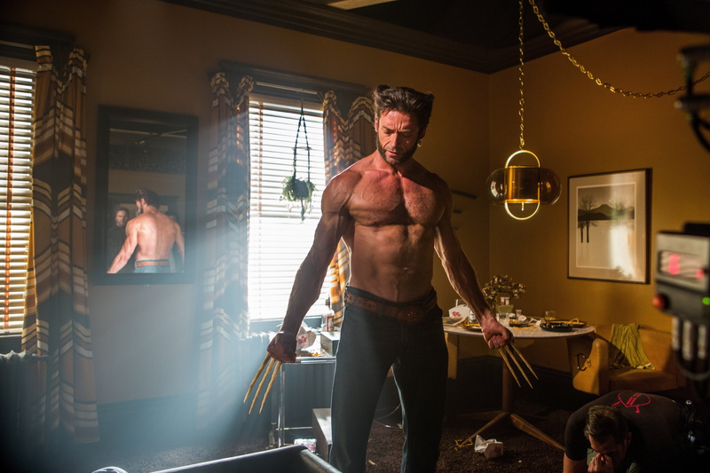 one person, three quarter length, muscular build, still, Logan, indoors, shirtless, Hugh Jackman, strength, males, X-Men, exercising, screenshot, real people