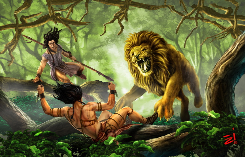 wild, primate, jungle, Leo, young adult, mammal, Evren-ince, spears, tree, The universe, plant, forest, fun, tropical Rainforest, Hunters, outdoors