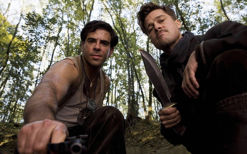 trees, screenshots, roth, eli, knives, inglorious, basterds, pitt, brad, movies, 720P