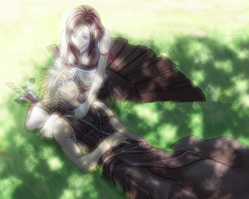 games, lockheart, girls, x, video, cloud strife, 720P, fantasy, Final Fantasy, anime, art, strife, tifa, hd, cloud, final