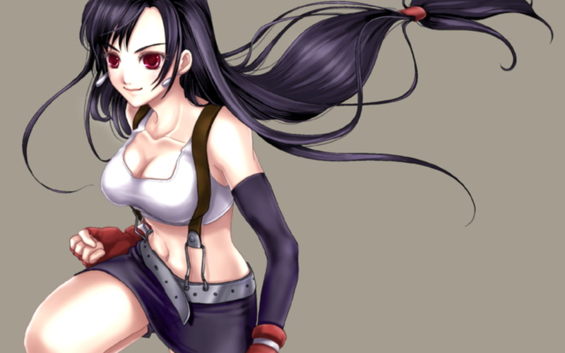 video, bare, vii, games, background, 720P, Tifa Lockheart, simple, fantasy, tifa, fan, hd, lockheart, shoulders, art, Final Fantasy VII, x, final