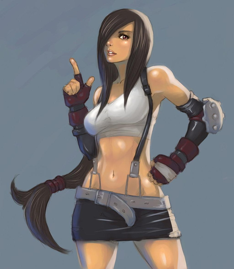 hd, lockheart, games, final, Final Fantasy, x, art, 480P, video, skirts, women, artwork, belts, tifa, fantasy