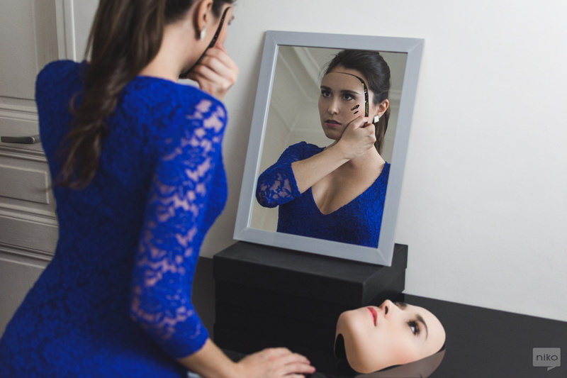 mirror, adult, beauty, lifestyles, 500px, digital art, 1080P, young women, hairstyle, face, one person, make-up, Niko Photographisme, indoors, women, beautiful woman