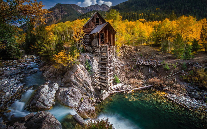 mill, colorado, 2K, mine, crystal, wooden, old, river, usa, th, plant