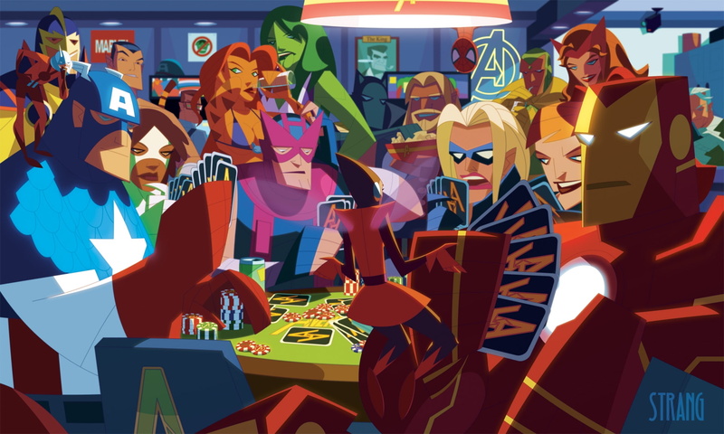 poker, th, comics, iron, marvel, shehulk, chips, america, art, alternative, Thor, spiderman, man, Iron Man, hd, captain, 1080P