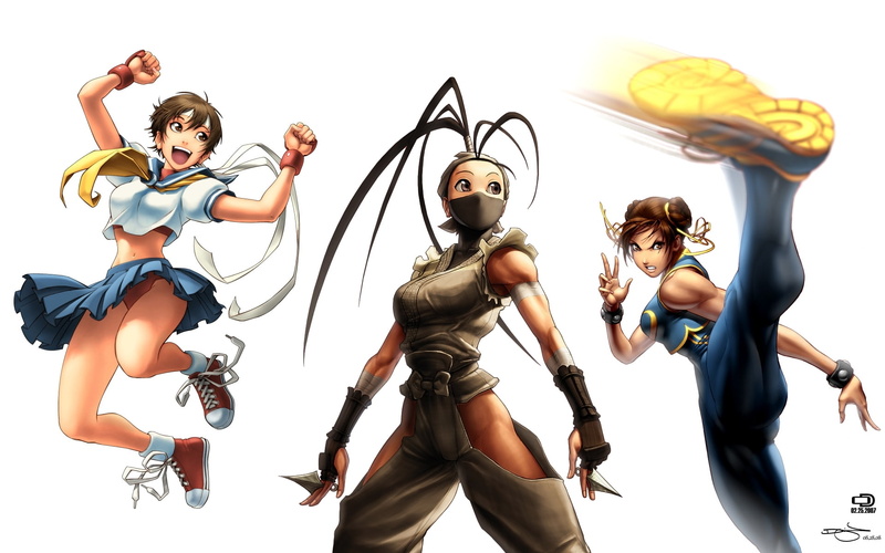 street, games, video, fighter, art, 1080P, hd, Sakura, x, ibuki, chunli, street fighter