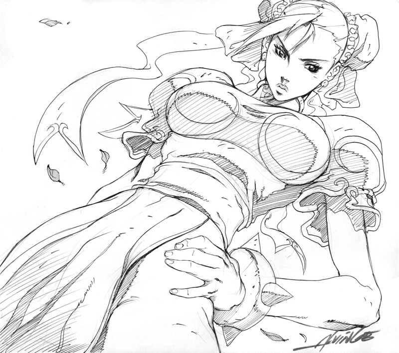 fighter, video, street fighter, hd, street, chunli, monochrome, games, 1080P, art, chun-li