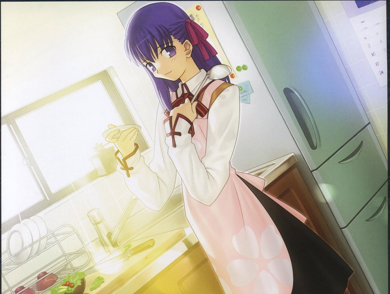 sakura, artwork, characters, fate, matou, series, scans, 1080P, night, fate stay, artbook