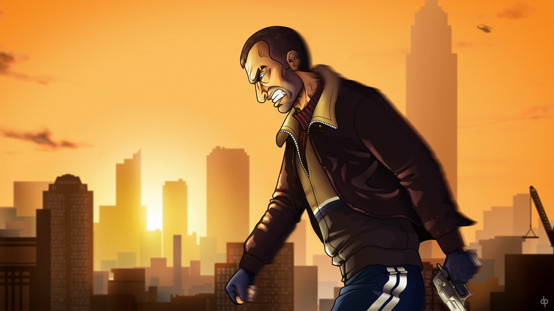 Grand Theft Auto IV, Niko Bellic, man, 1080P, evil