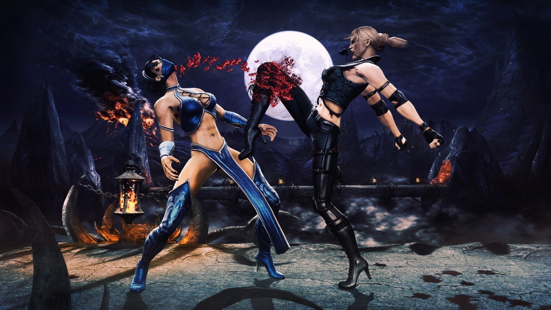1080P, video, games, mortal, art, hd, Mortal Kombat, kitana, x, artwork, sonya, kombat, blade