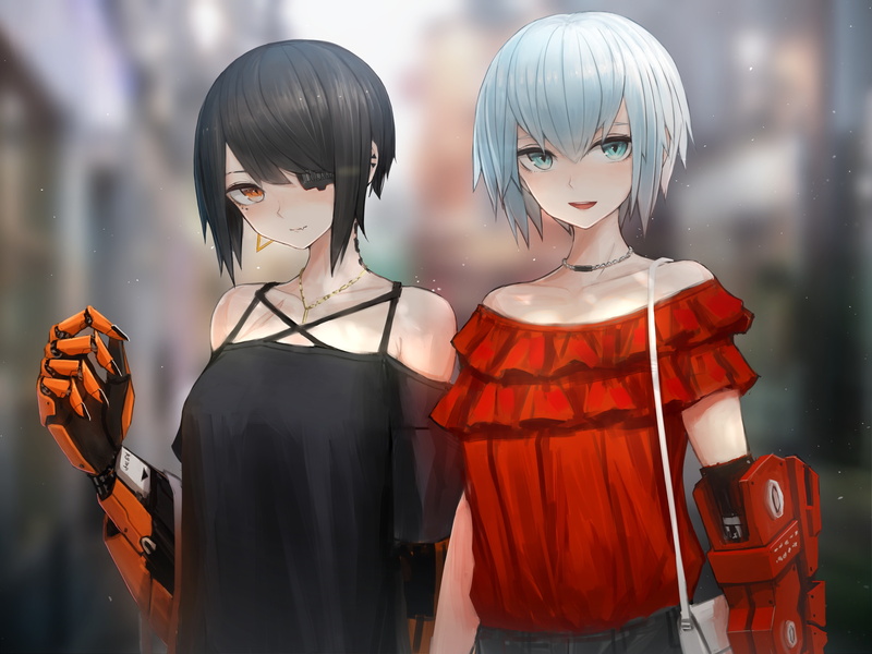 Anime, no people, red, hairstyle, focus on foreground, fate series, indoors, human representation, roleplay, retail, eyepatch, short hair, female likeness