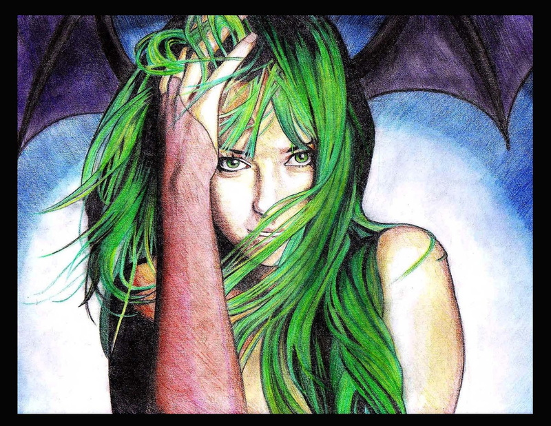 morrigan, x, Morrigan Aensland, aensland, artwork, hot, 720P, girls, art, hd, anime