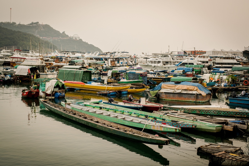 hong kong, travel destinations, 8K, fishing industry, mode of transportation, moored, ap lei chau, built structure, mountain, water, architecture, nautical vessel
